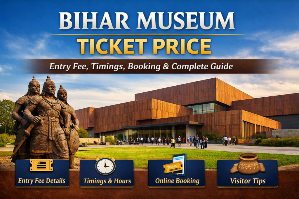 Bihar Museum ticket price guide showing entry fees, timings, and visitor information