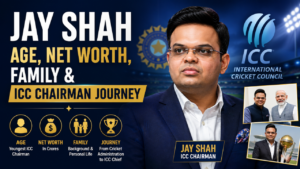 Jay Shah age, family background, and cricket administration journey infographic
