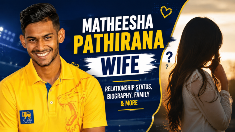 Matheesha Pathirana wife feature image with Matheesha and a faceless girl silhouette.