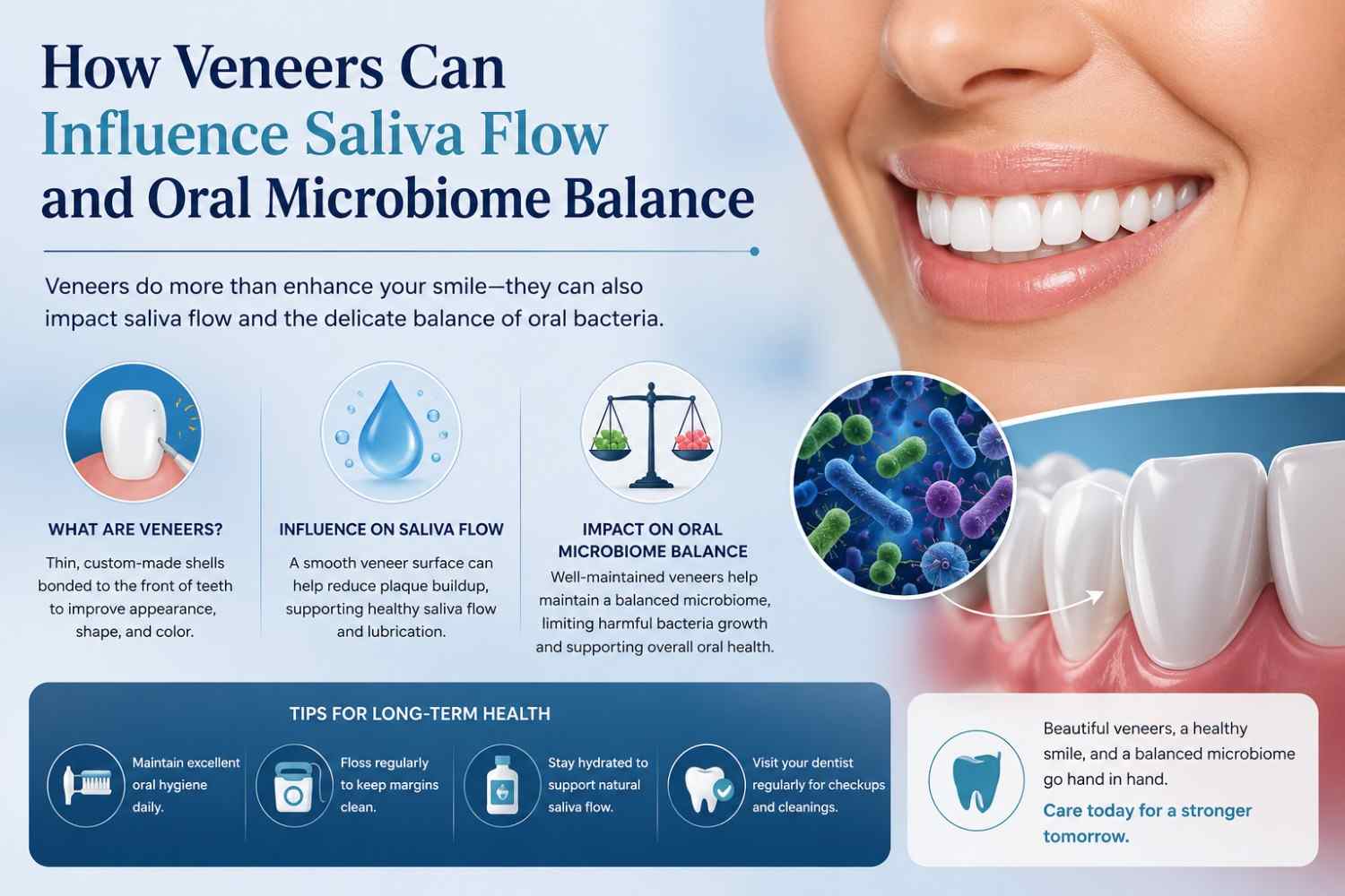 How Veneers Can Influence Saliva Flow and Oral Microbiome Balance